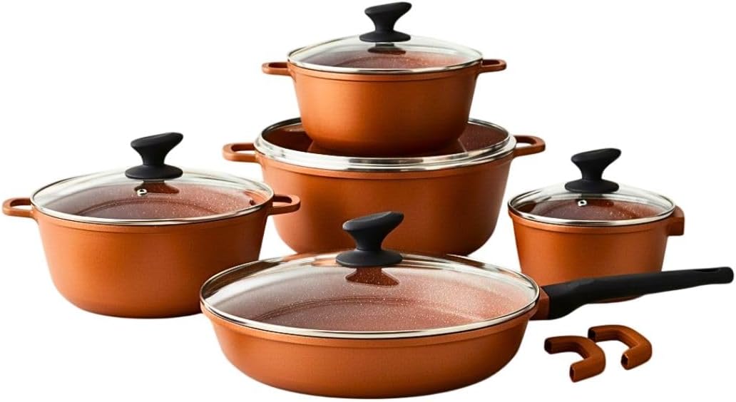 Jogo De Panelas Cookware 5 Peças Revestimento De Granito