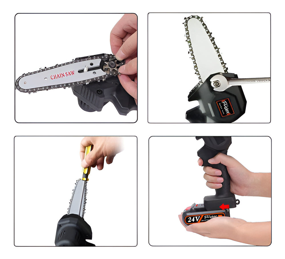 Mini Moto Serra Elétrica Bateria 24v Portátil Bivolt