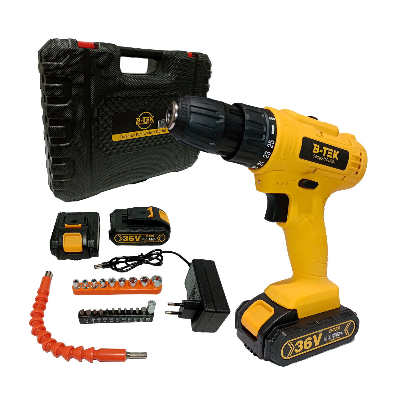Furadeira Parafusadeira Sem Fio 36V B-TEK