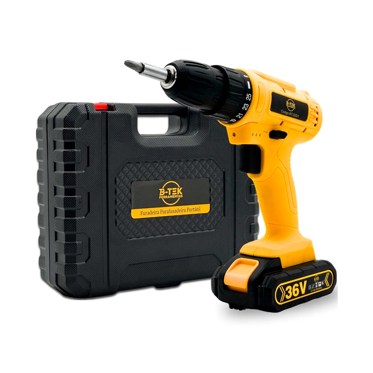 Furadeira Parafusadeira Sem Fio 36V B-TEK