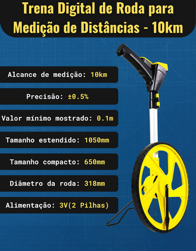 Trena Digital Roda Para Medição De Distâncias Longas